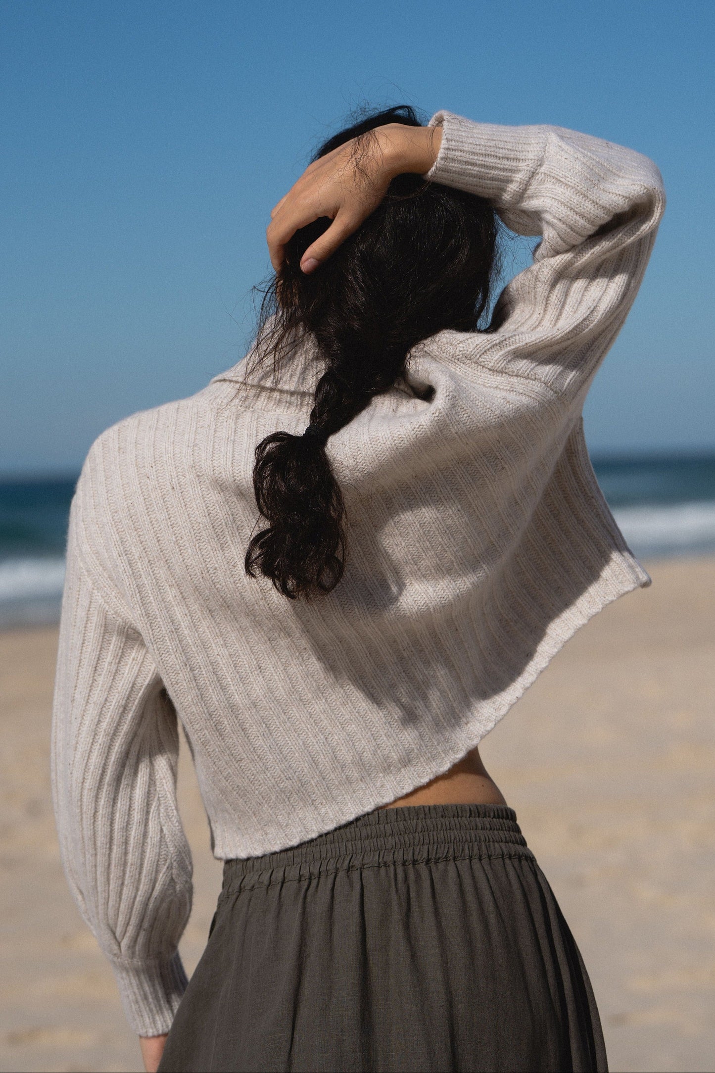 LILLY PILLY Hannah linen skirt in Khaki