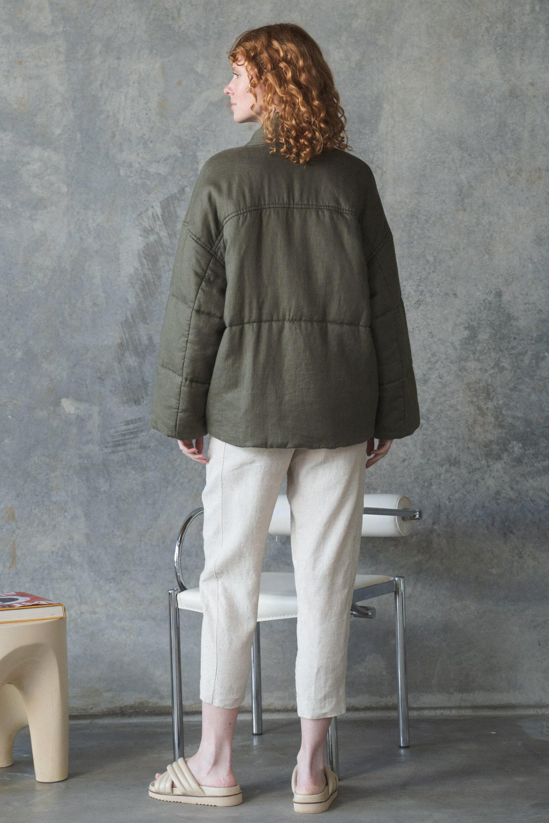 LILLY PILLY Aster linen coat in Khaki