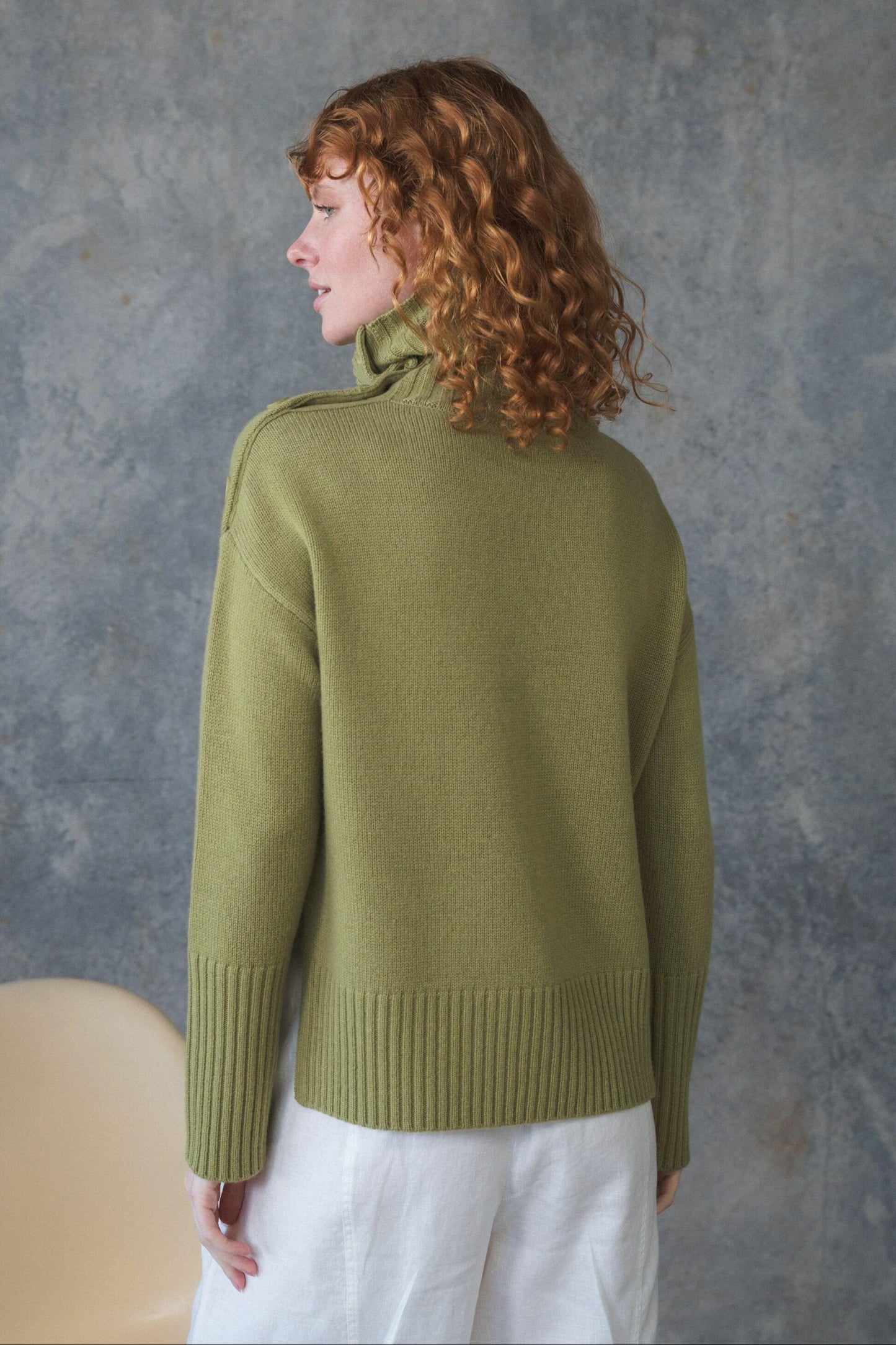 LILLY PILLY Kaida cashmere knit in Olive