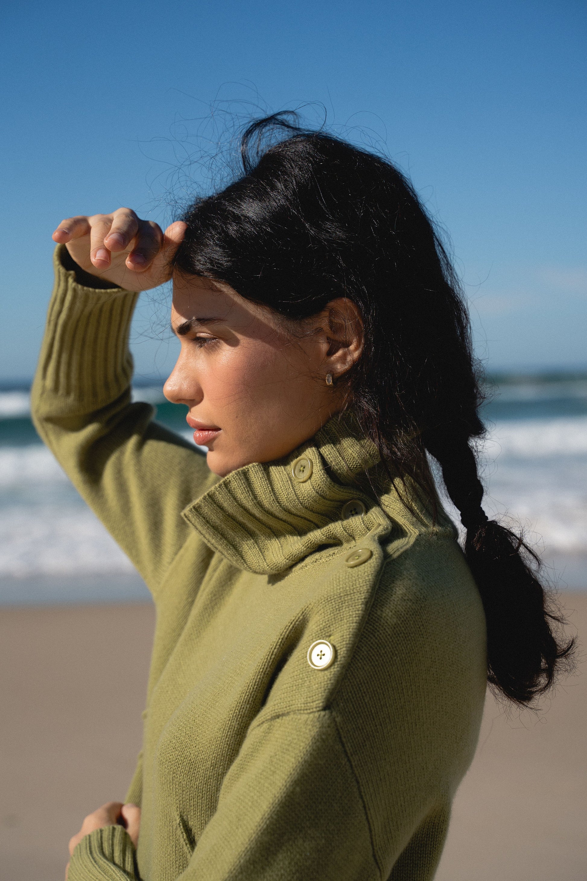 LILLY PILLY Kaida cashmere knit in Olive
