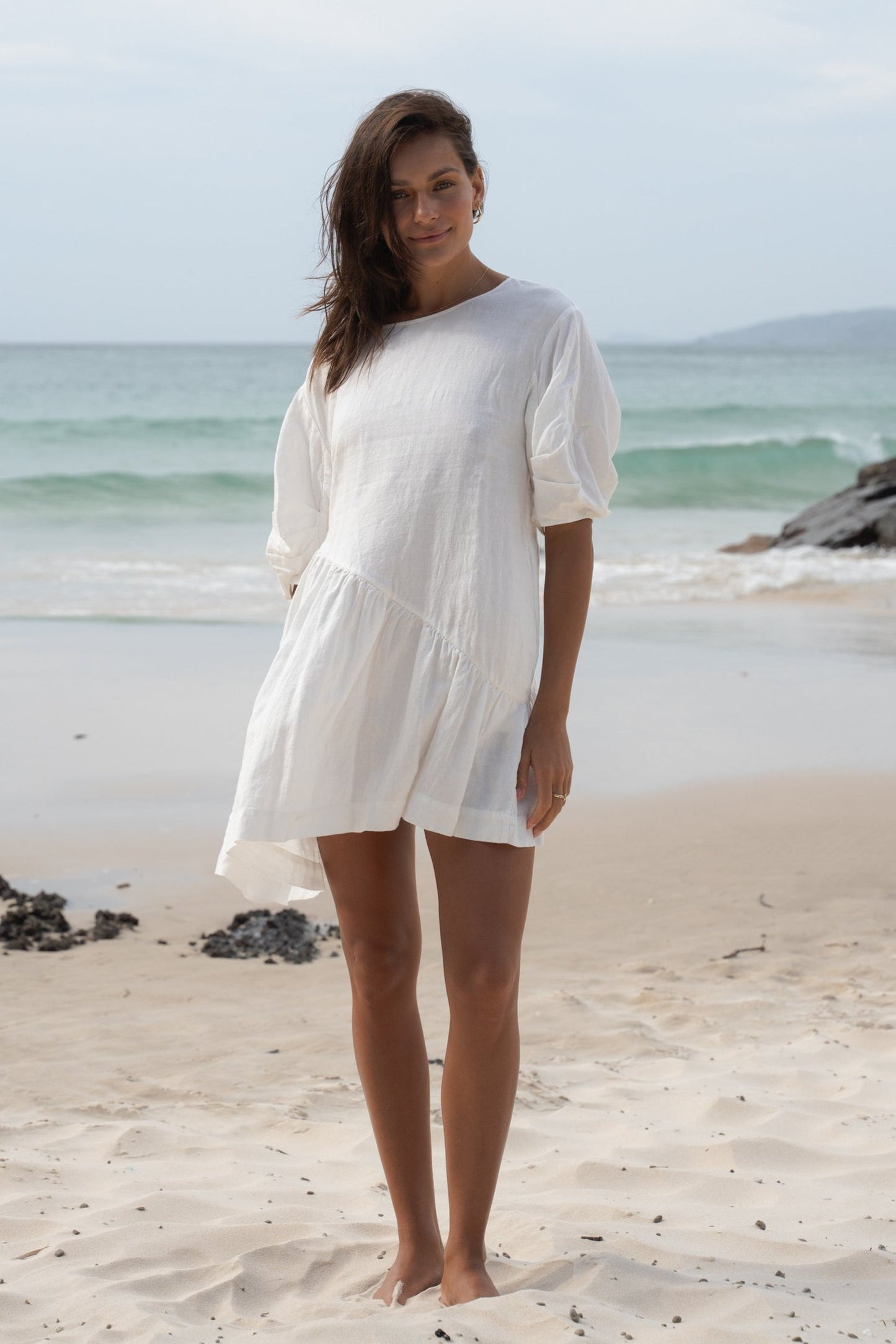 LILLY PILLY Layla linen dress in Ivory