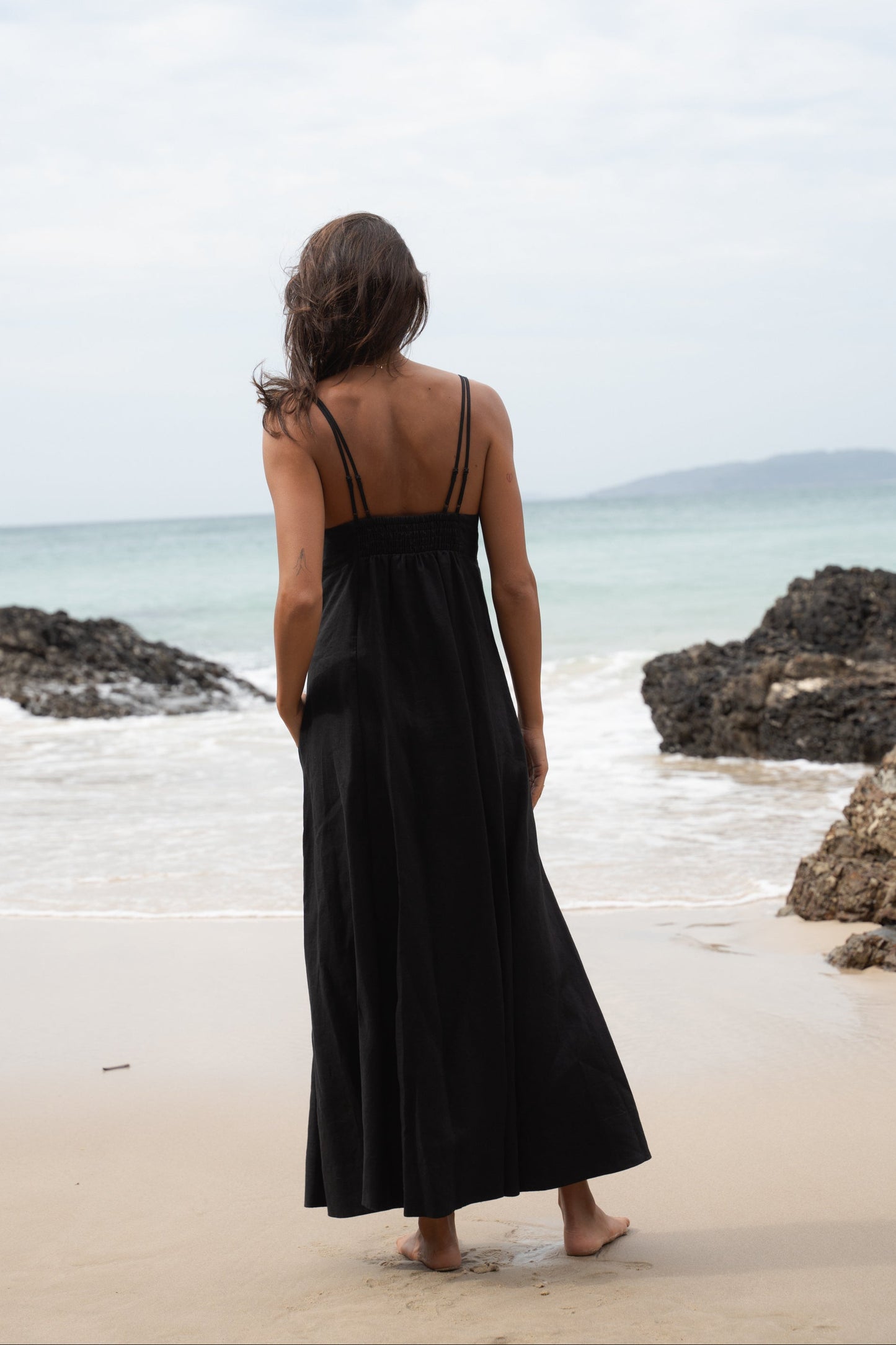 TORI BLACK LINEN DRESS