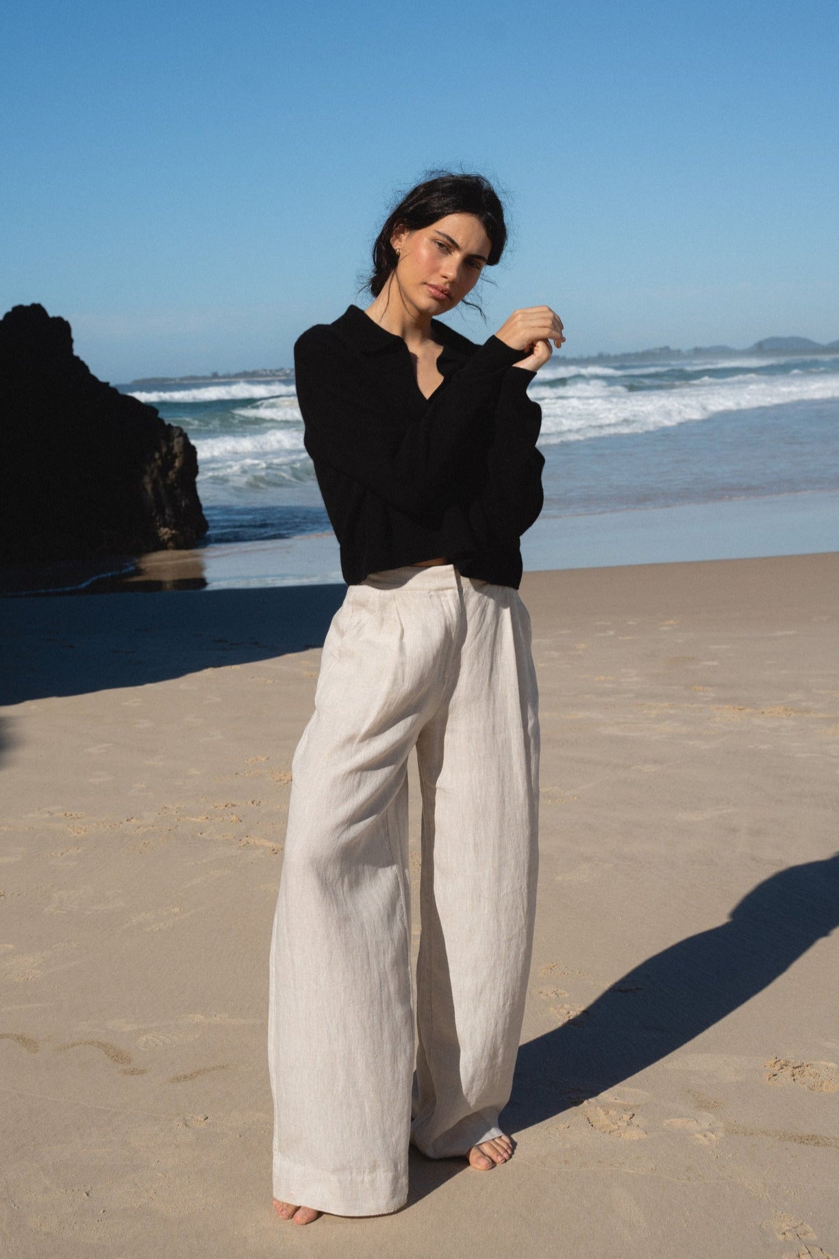 LILLY PILLY Emma cashmere wool knit in Black 