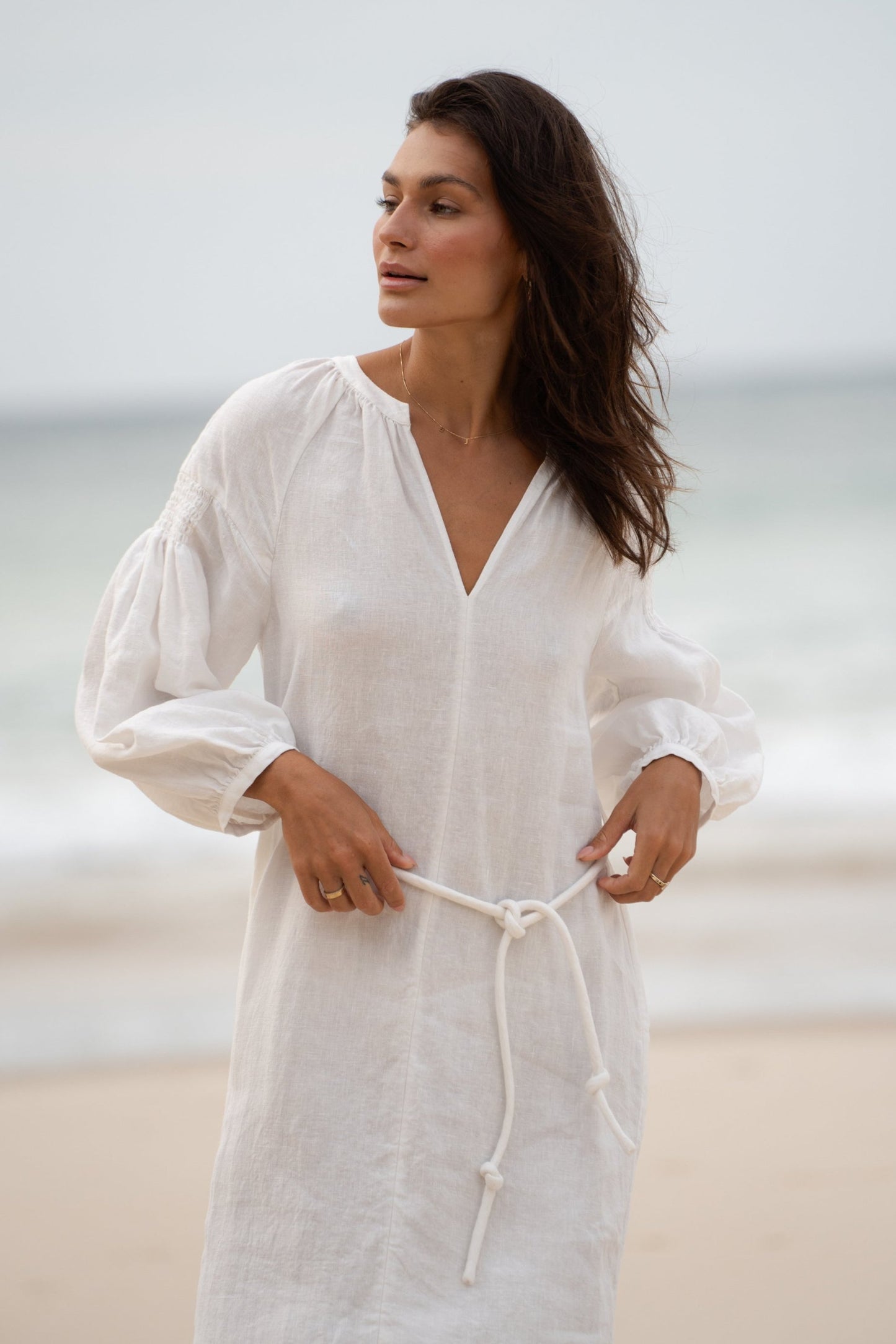LILLY PILLY Skylar linen dress in ivory