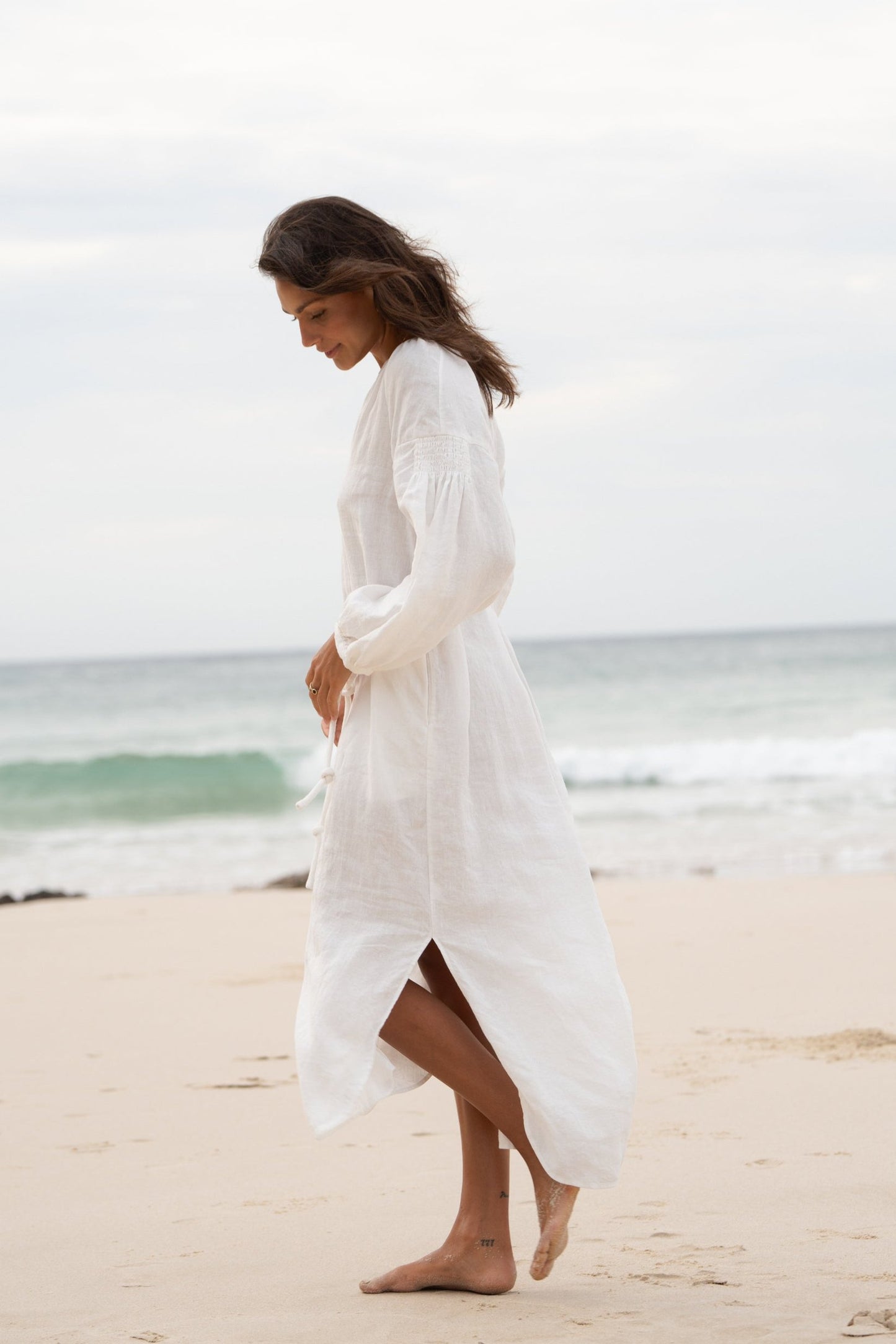 LILLY PILLY Skylar linen dress in ivory