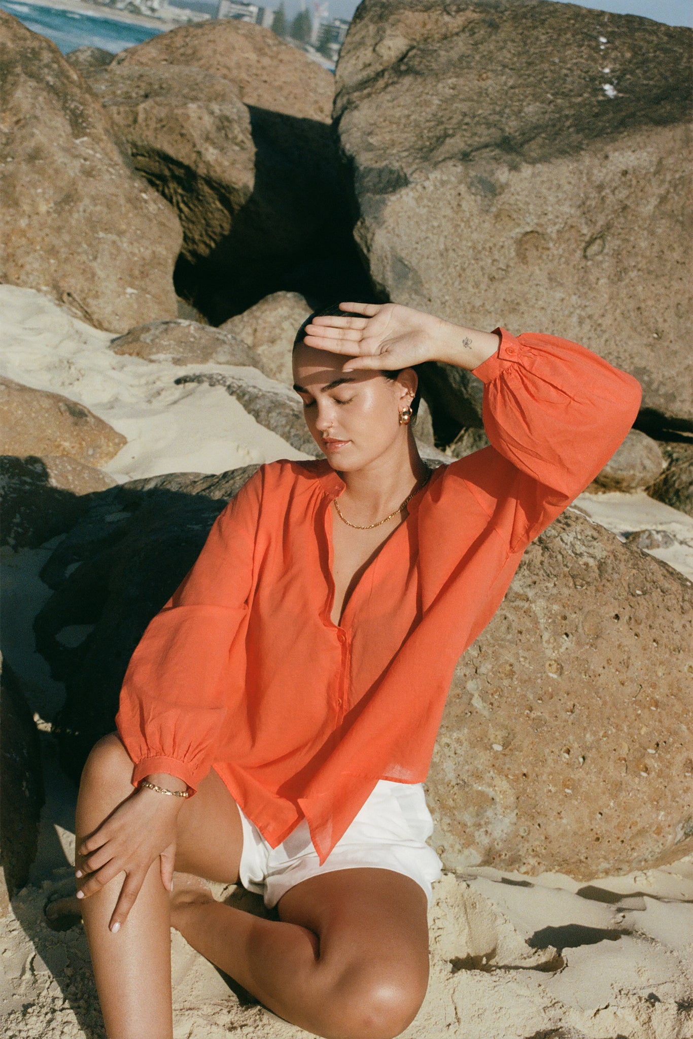 EMBER SPRITZ COTTON VOILE SHIRT