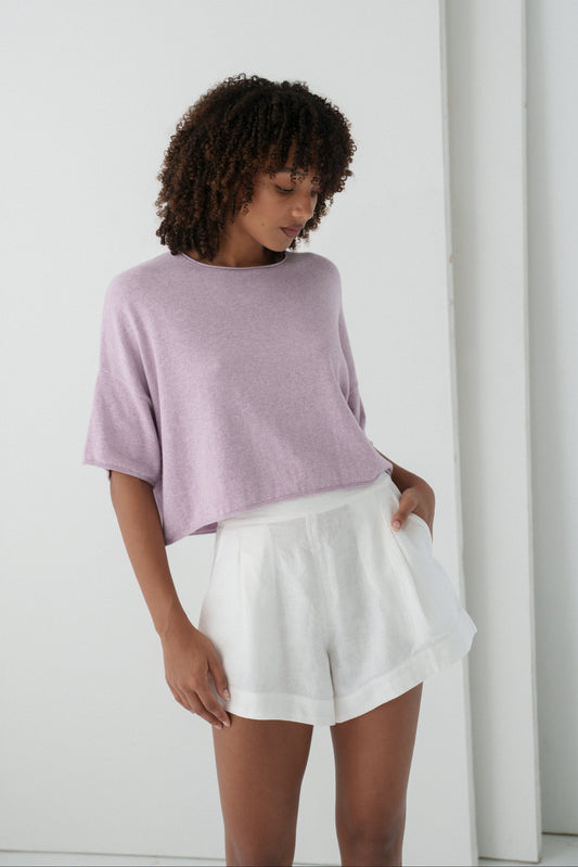 LILLY PILLY Addison knit top in Lilac