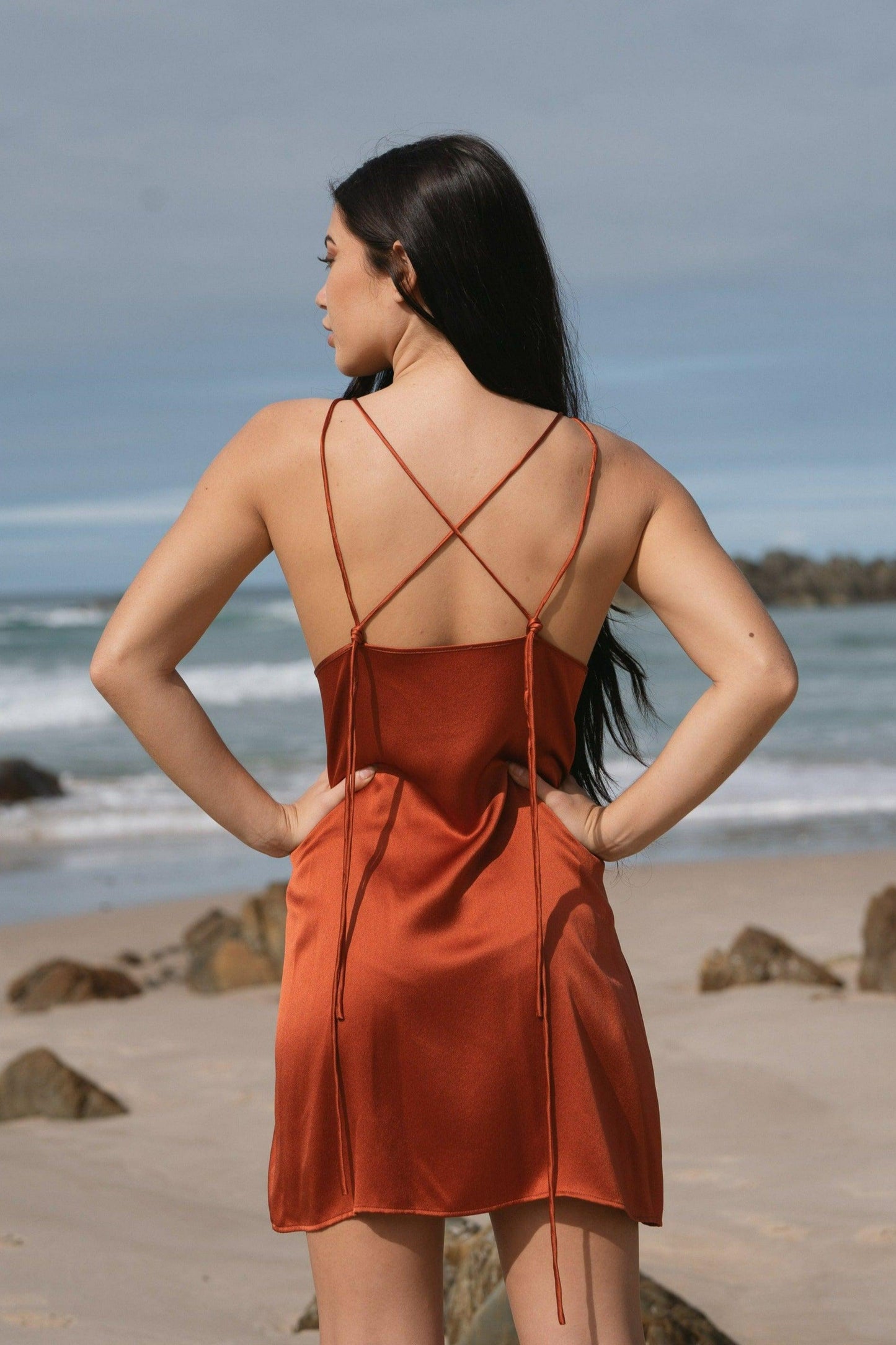 Lilly Pilly Collection bluesign® certified silk Ella slip in Rust