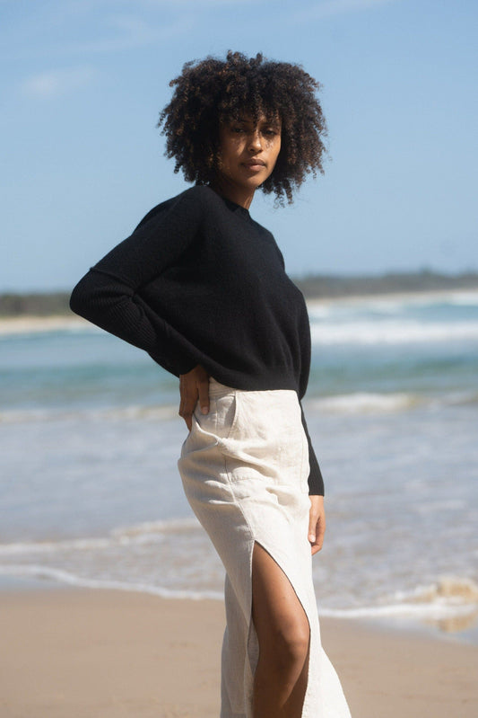 LILLY PILLY Collection NEW Miri Knit made from 100% cashmere in Black