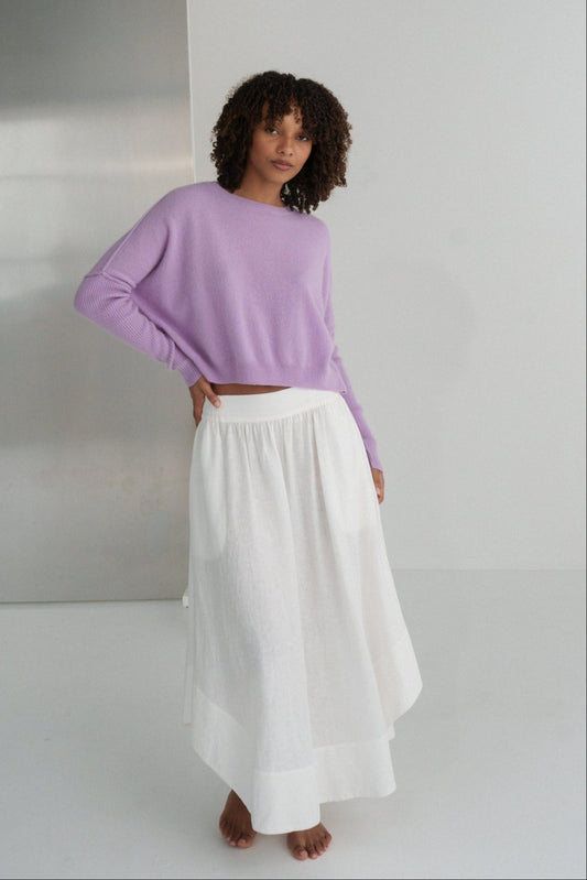 LILLY PILLY Miri cashmere knit top in Lilac