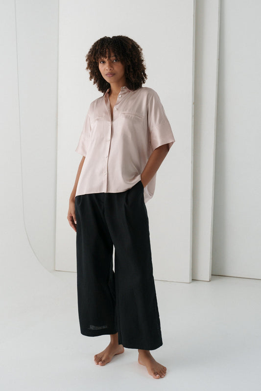 LILLY PILLY Toni silk shirt in Dusty Pink