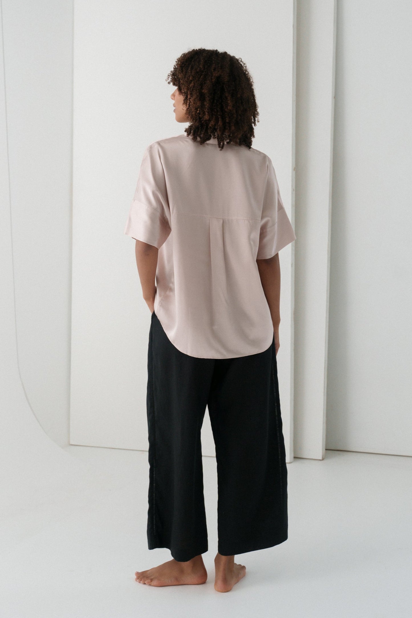 LILLY PILLY Toni silk shirt in Dusty Pink