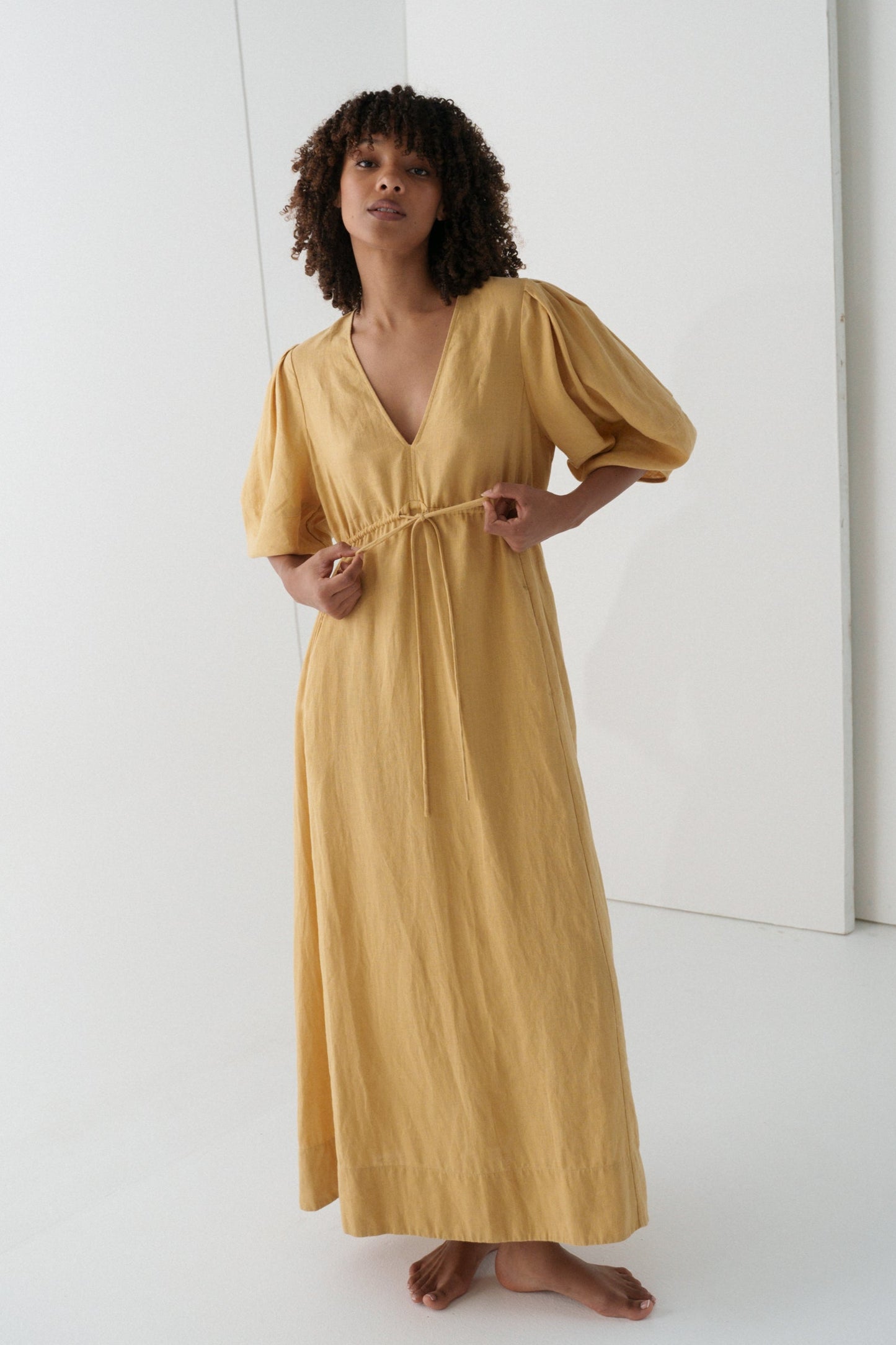 LILLY PILLY Vida linen dress in Sand
