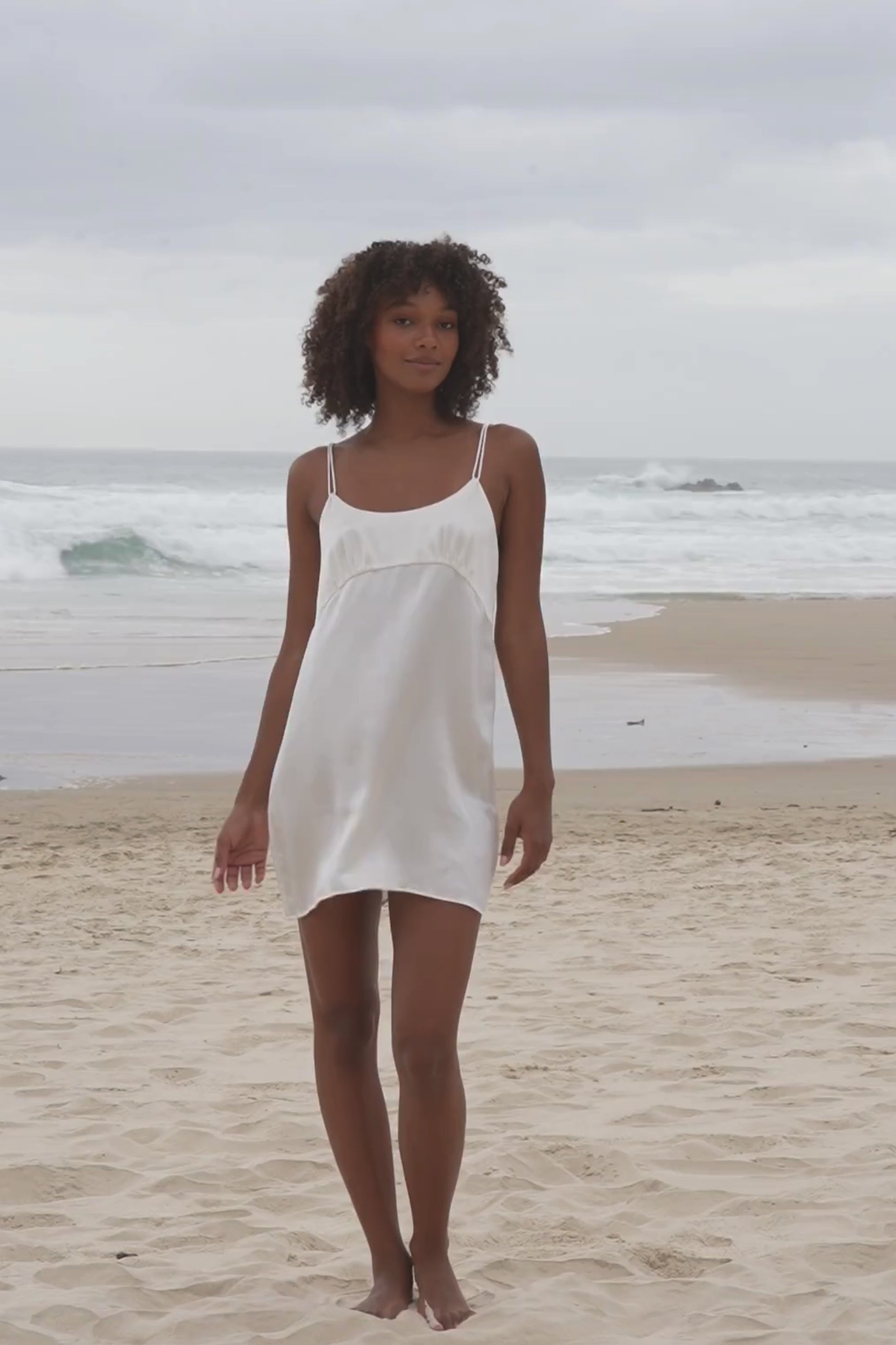 Lilly Pilly Collection bluesign® certified silk Ella slip in Ivory